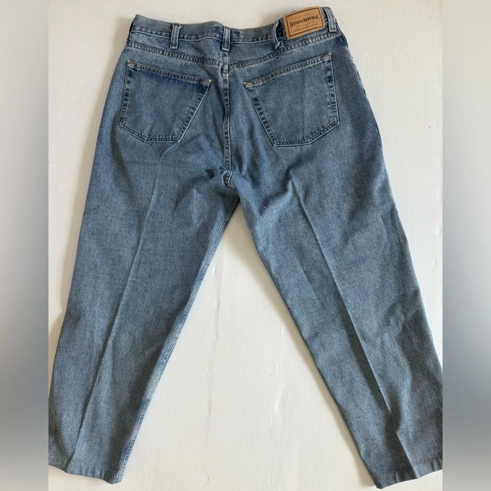 VTG Banana Republic Jeans Mens 38x30‎ Light Blue Bootcut 100% Cotton Denim Y2K